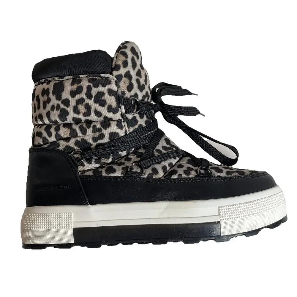 Cougar Shoes Wink Waterproof Nylon Leopard Boots Sz 6